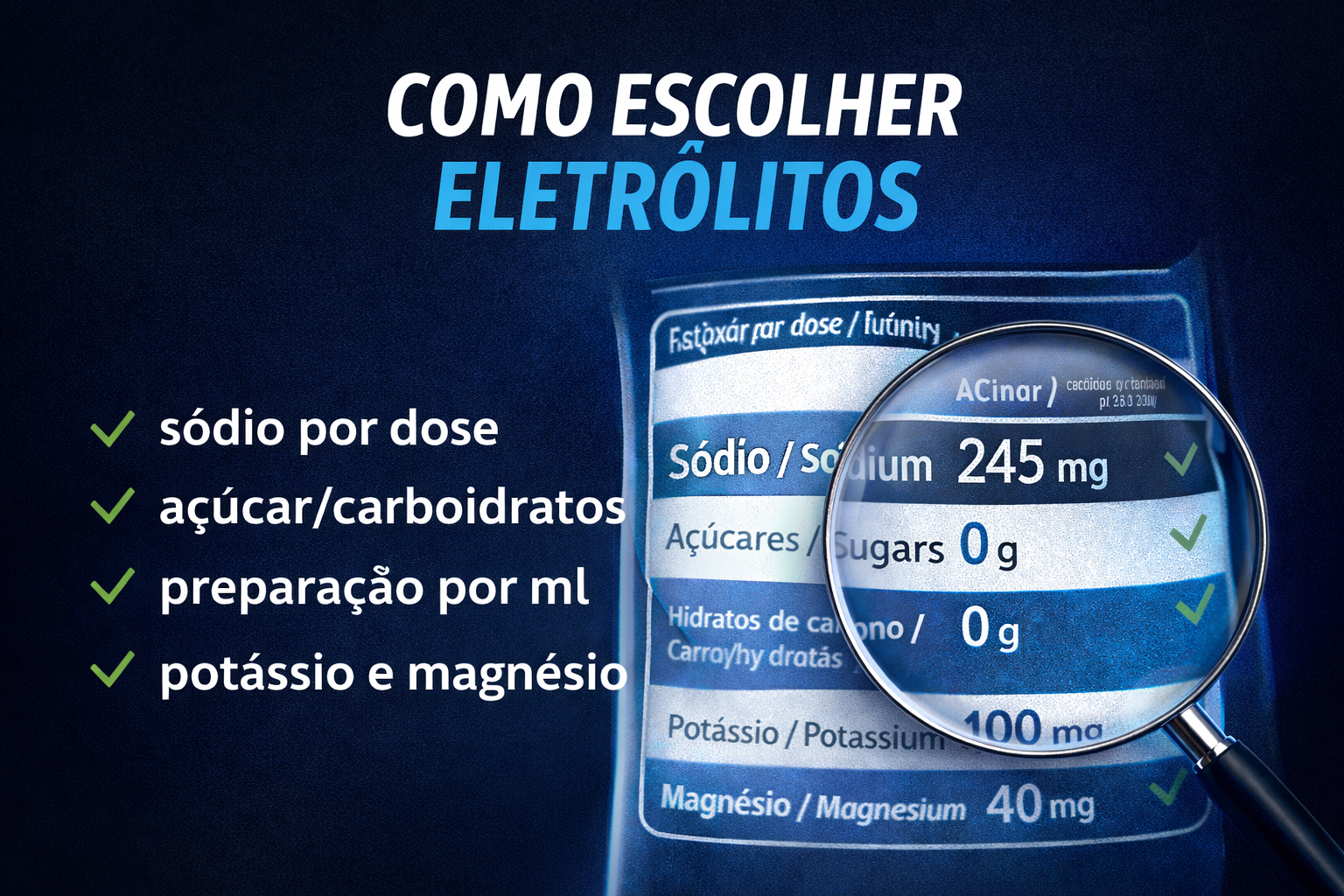 Como escolher eletrólitos: guia do rótulo (sódio, açúcar, potássio e magnésio)
