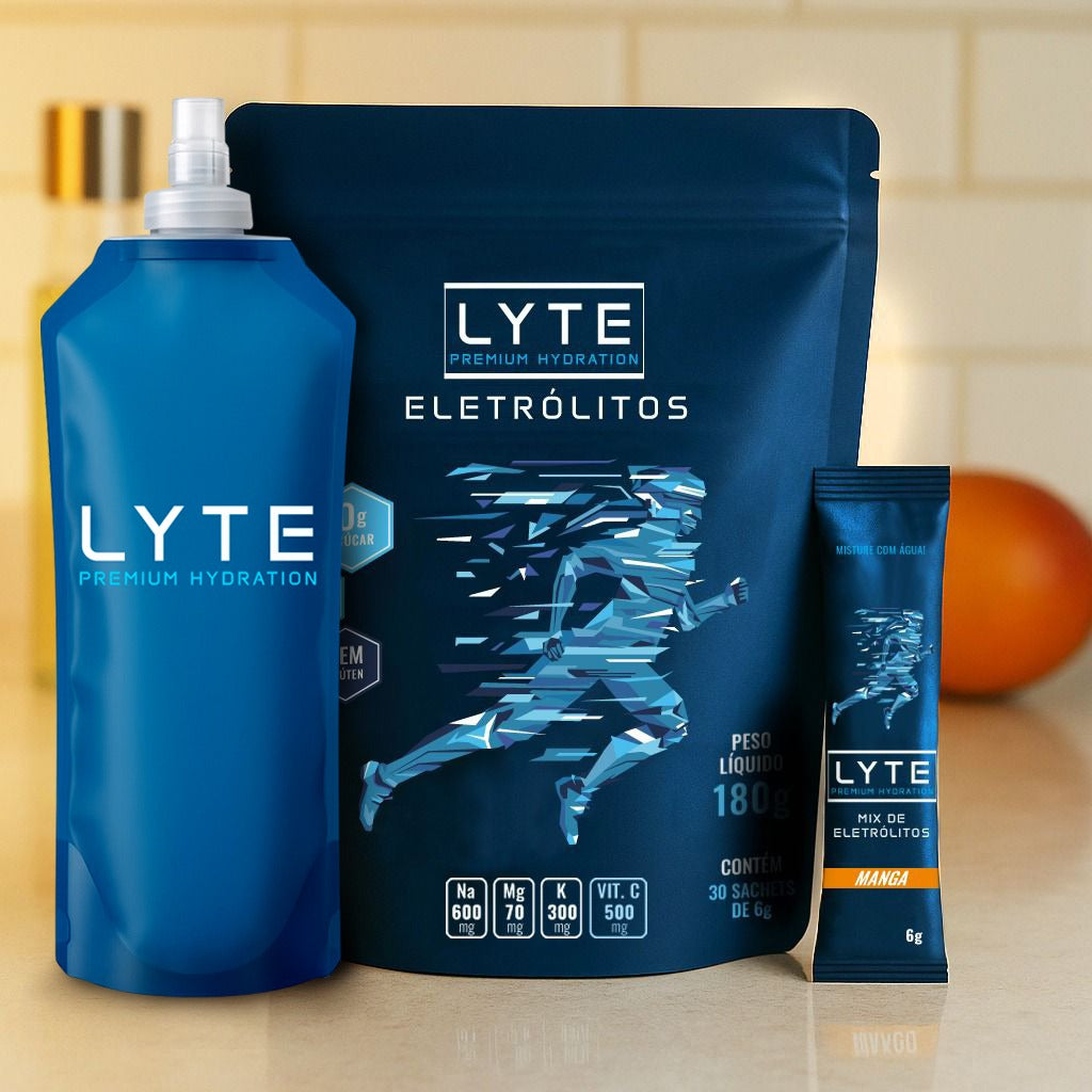 KIT LYTE: 30 Saquetas de Eletrólitos (manga) + Soft Flask
